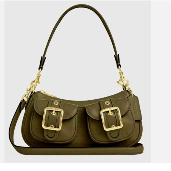 Coach Handbags - New Coach CBJ01 Ashton Bag Glazed Shiny Crinkle Leather Olive